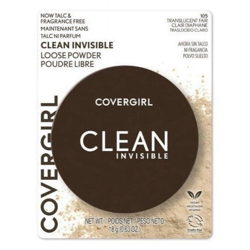 1x Covergirl Clean Invisible Loose Powder, 105 Ivory 0.39oz